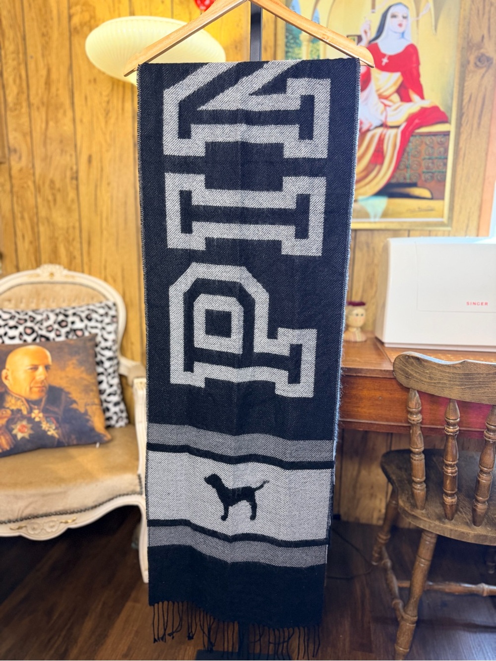 PINK Victoria's Secret Soft Fuzzy Knit Doggie Scarf